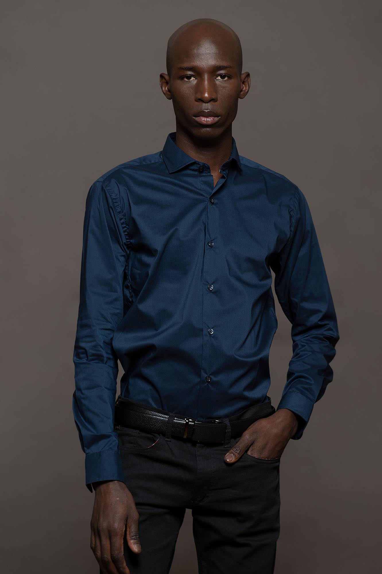 6518SKSPAM - CAMISA SKINNY SUPER PREMIUM AZUL MARINO